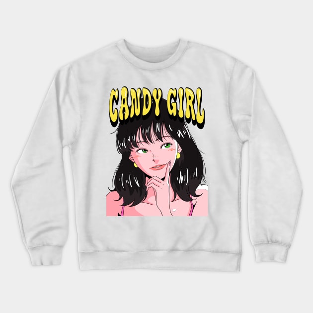 Candy Girl Crewneck Sweatshirt by chao-illustrator